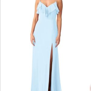 Azazie sky blue bridesmaid dress